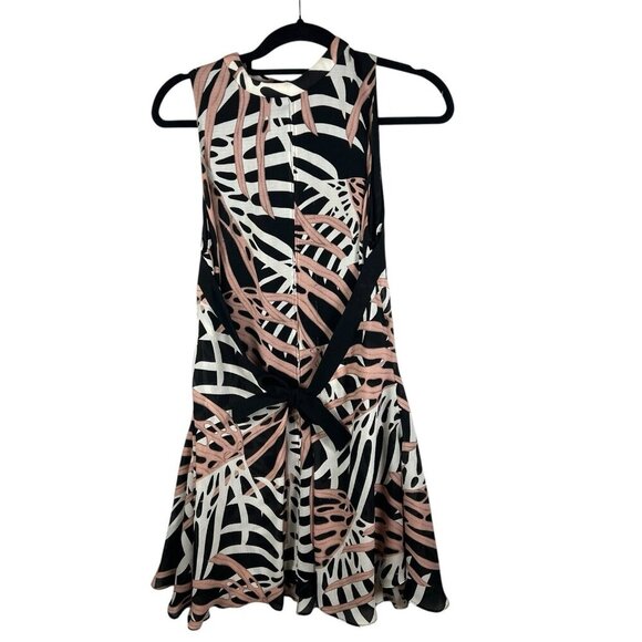 Proenza Schouler Dresses & Skirts - Proenza Schouler Patterned Tie Waist Dress Size 4 Black Pink Designer 10